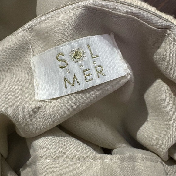 Sol Mer Women’s Woven Net Tote Bag Macrame Style with Lining & Leather Handles - Picture 2 of 5